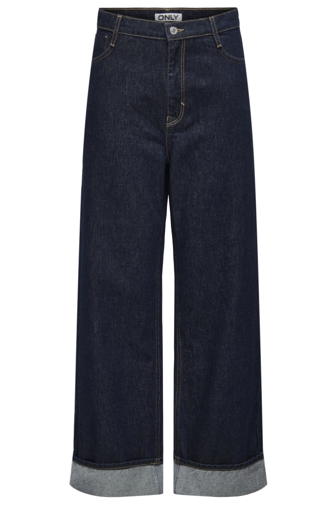 ONLHOPE HW WIDE FOLD UP RINSE DNM C 15347095 Dark Blue Denim/Rinse